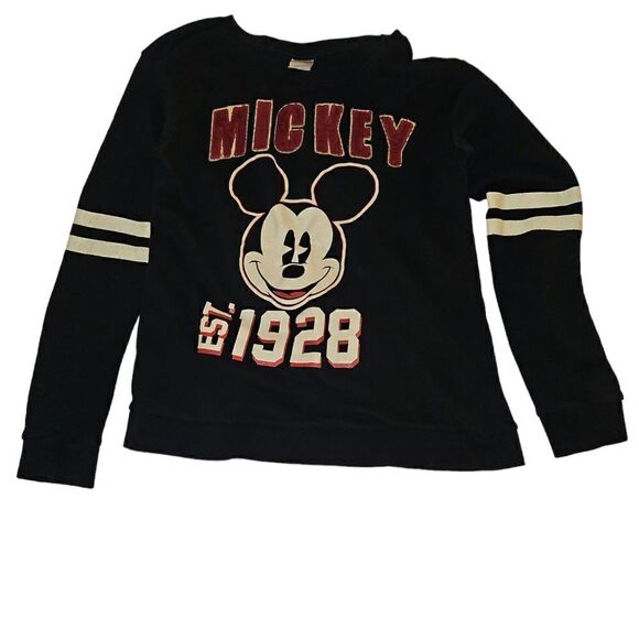 Vintage Disney Mickey Mouse Est 1928 Sweatshirt - Small - Black - Picture 2 of 2